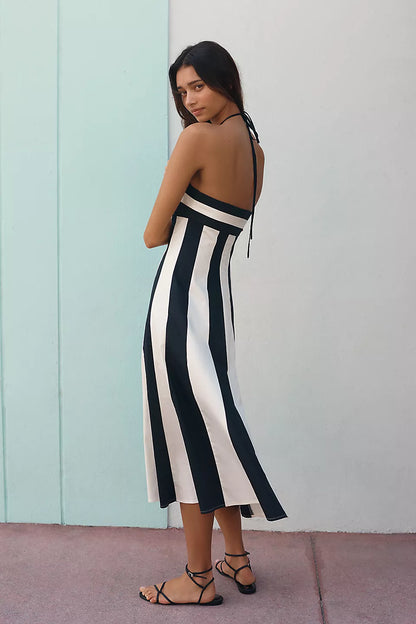 Maeve Halter Colorblock Midi Dress