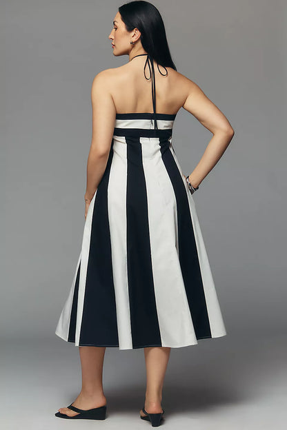 Maeve Halter Colorblock Midi Dress