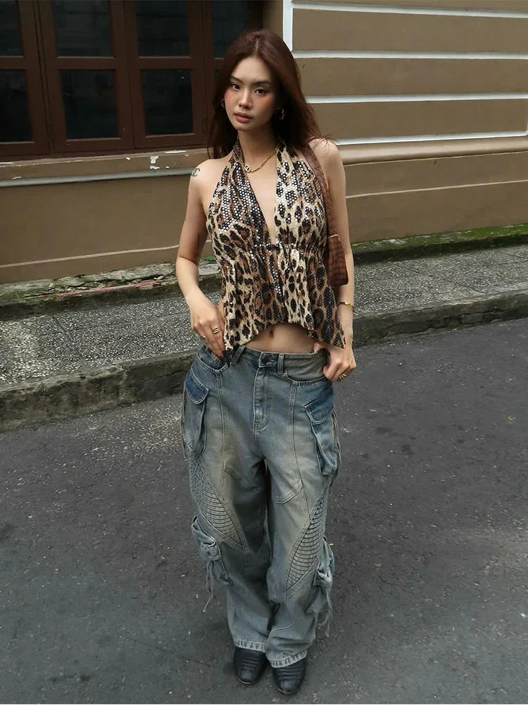 Leopard Halter Top