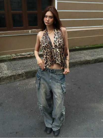 Leopard Halter Top