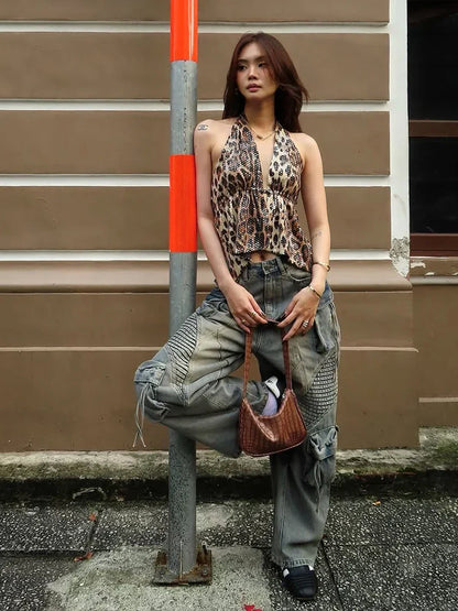 Leopard Halter Top