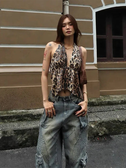 Leopard Halter Top