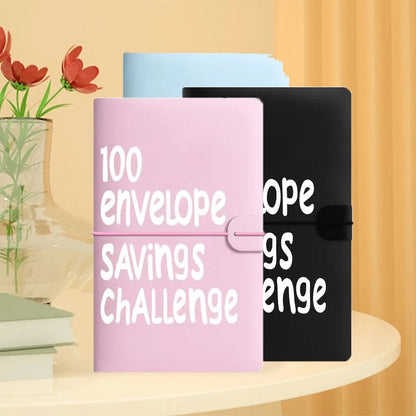 Savings Challenge Cash Binder with Clear Pockets and 100-Box Tracker