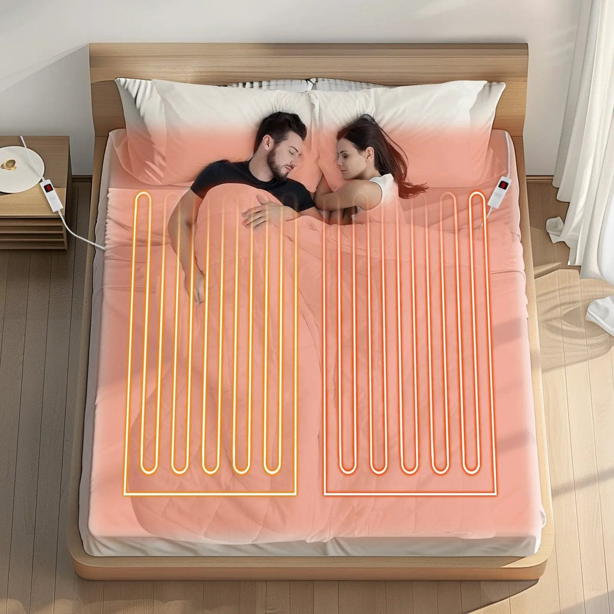 Heated Mattress Pad with Dual Controllers