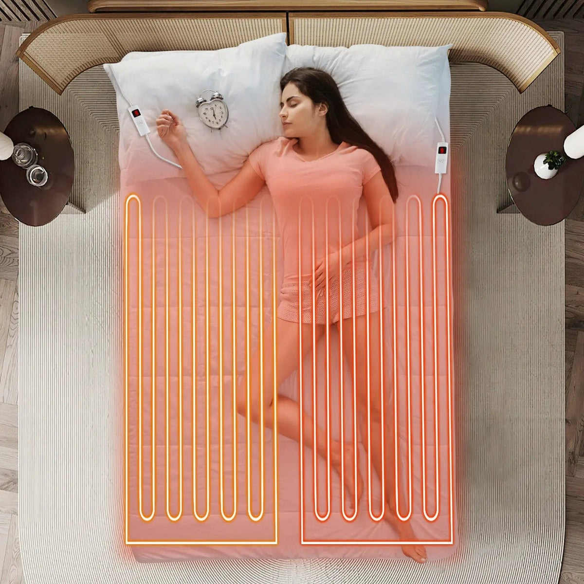 Heated Mattress Pad with Dual Controllers