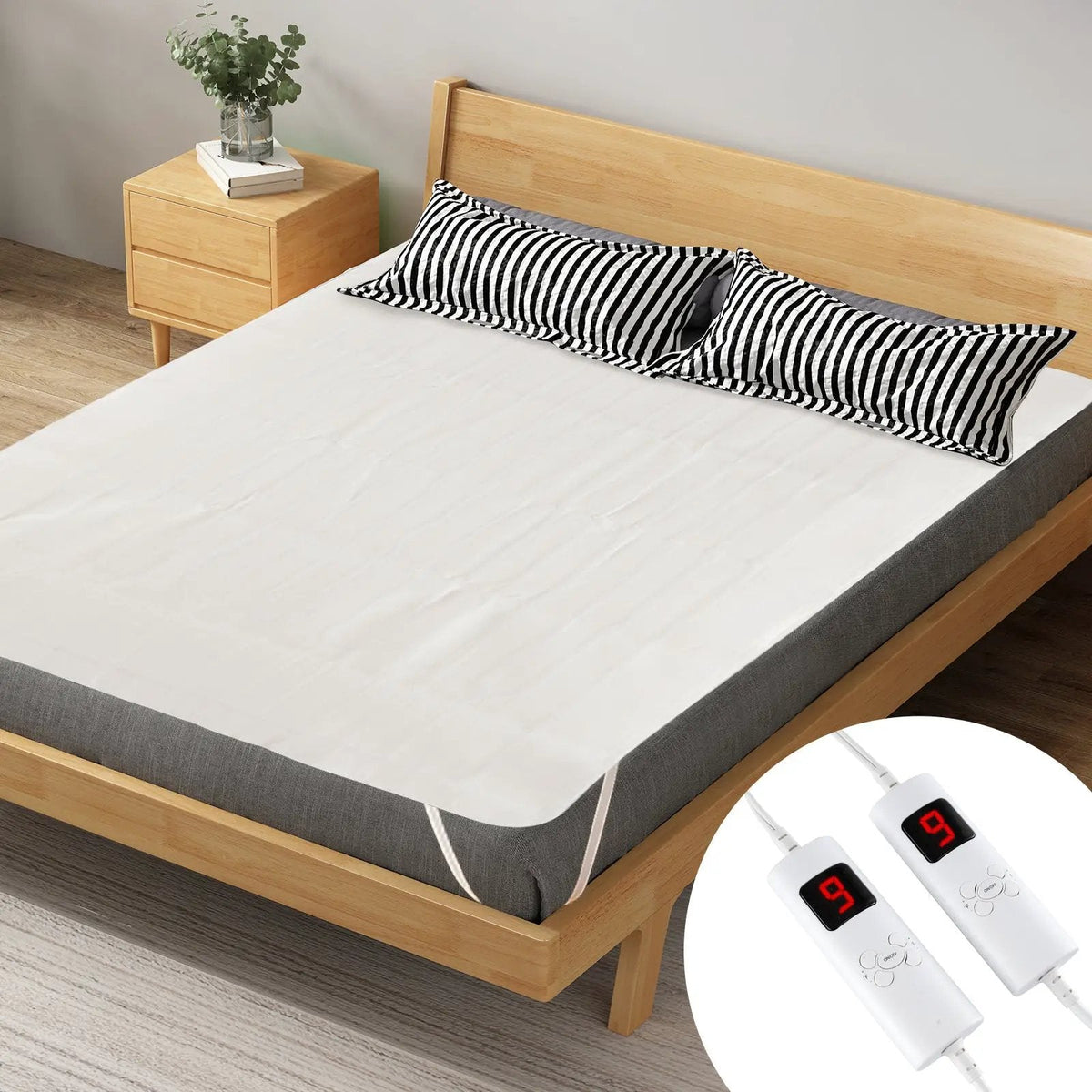 Heated Mattress Pad with Dual Controllers