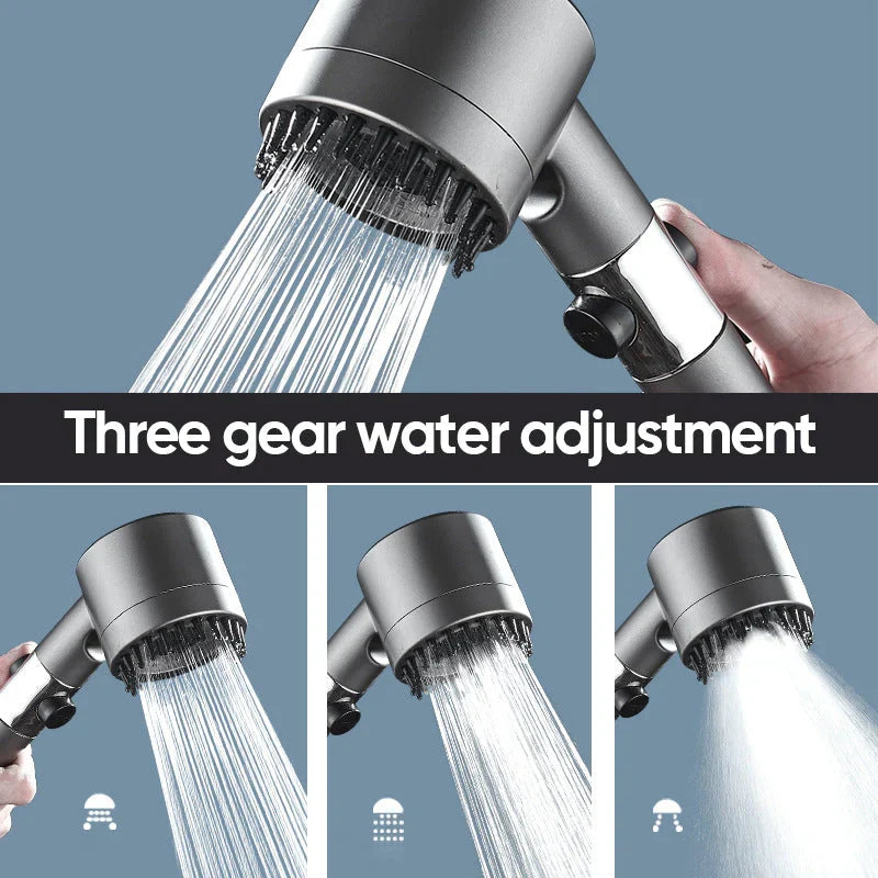 Handheld Shower Head with Multiple Spray Modes and Stop Button