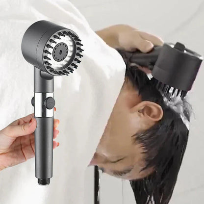 Handheld Shower Head with Multiple Spray Modes and Stop Button