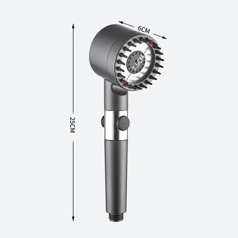 Handheld Shower Head with Multiple Spray Modes and Stop Button