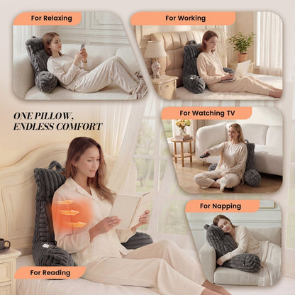 Heated Backrest Reading Pillow with Arms