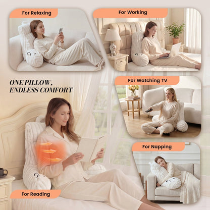 Heated Backrest Reading Pillow with Arms